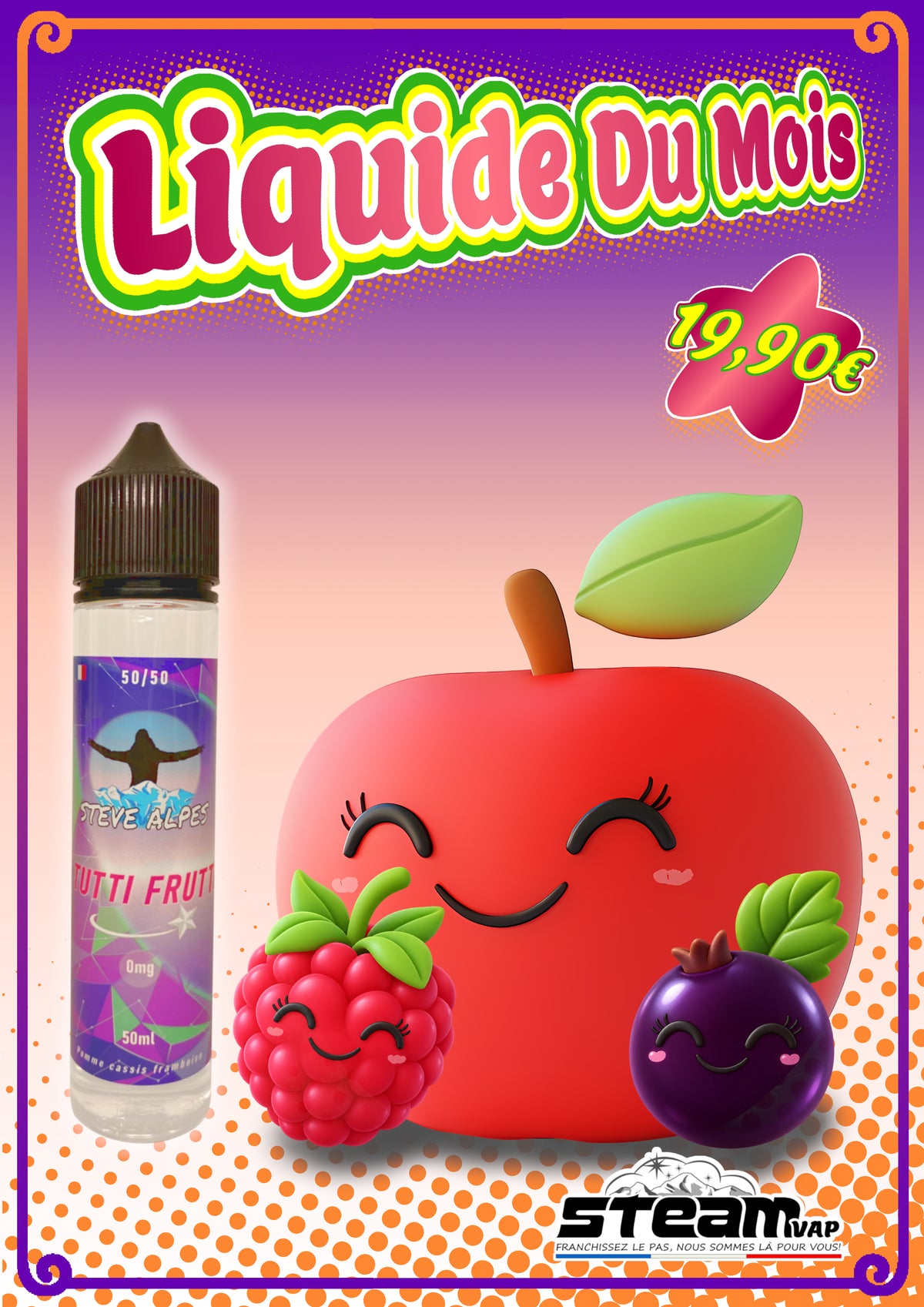 TUTTI FRUTTI - POMME CASSIS FRAMBOISE 50 ML